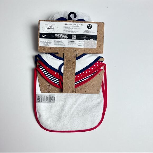 Baby Essentials July Fourth Bib and 1 Pair Socks Accessories Set - Picture 4 of 9